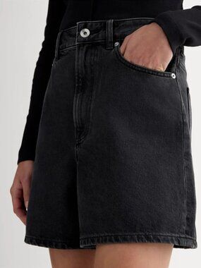 NWT Everlane A-Line Denim Shorts, Washed Black, Size 24